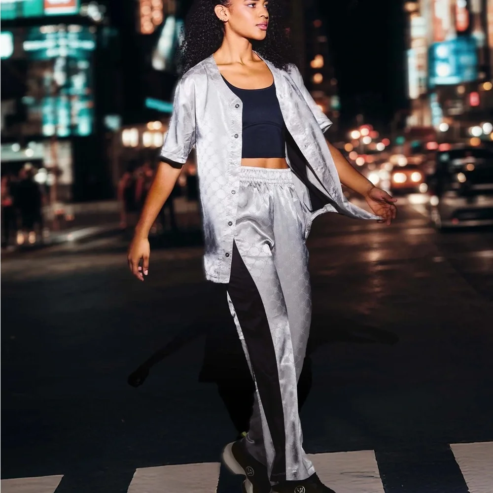 Zumba Fitness Silver and Black Track Pants - Picture 2 of 4